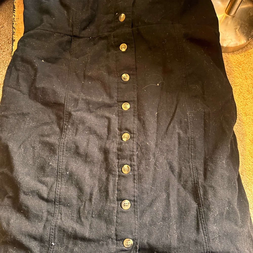 Elegant Black Button-Down Dress